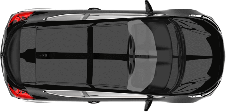 Aerial image of a black car